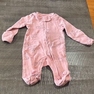 Pink dog newborn carters one piece zip